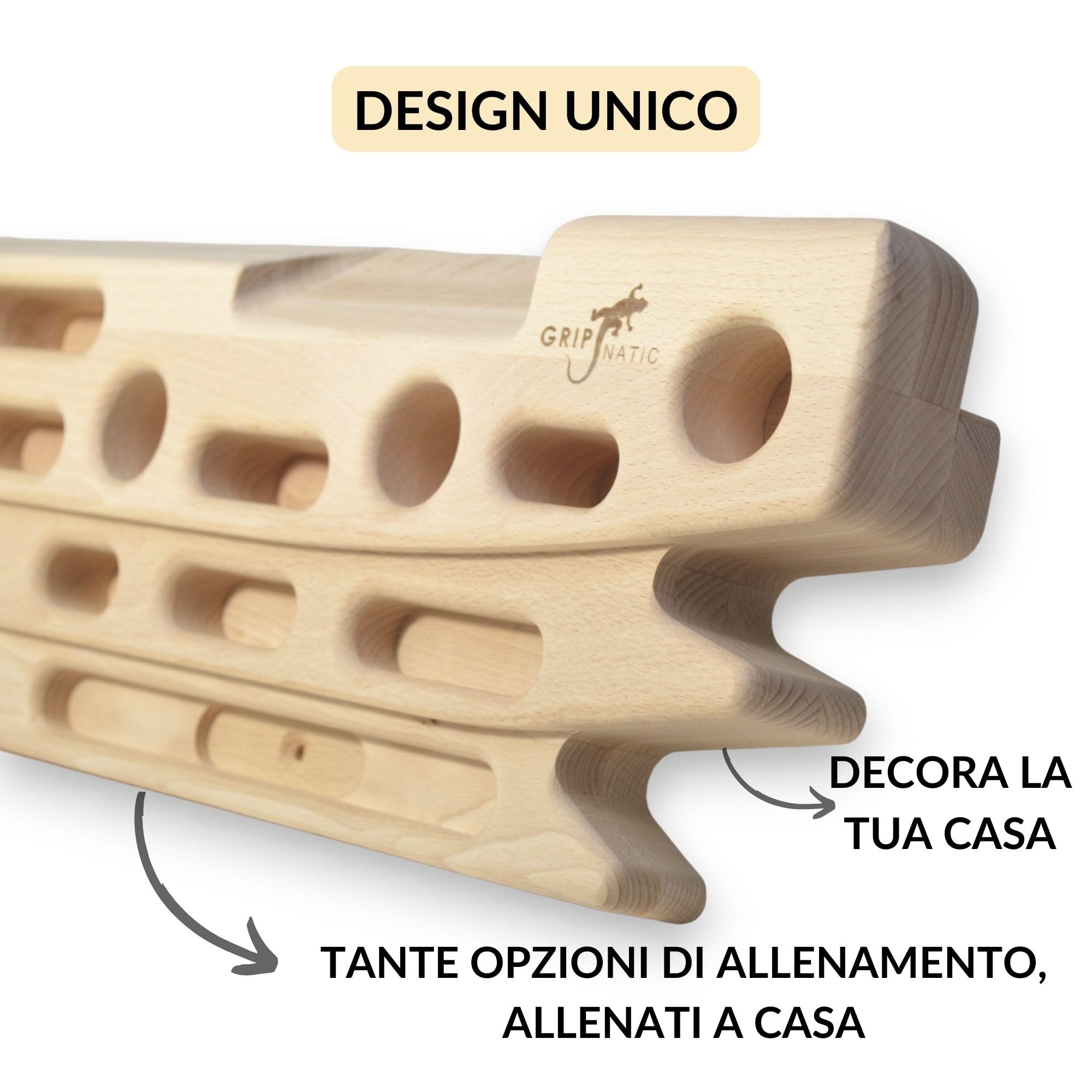 FingerPeg 1.0 Hangboard – Fingerboard a profondità Multipla per Allenamento di Arrampicata – con Barre per Trazioni & Prese Sferiche – capacità di Carico di 120 kg – Design Unico