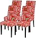 Świąteczne krzesła do jadalni Zestaw świąteczny na ， Pokrowce Zdejmowane Zmywalne Czerwone Ochraniacze Krzesła Elastyczne Oparcie Boże Narodzenie Home Party Wesele Bankiet-D