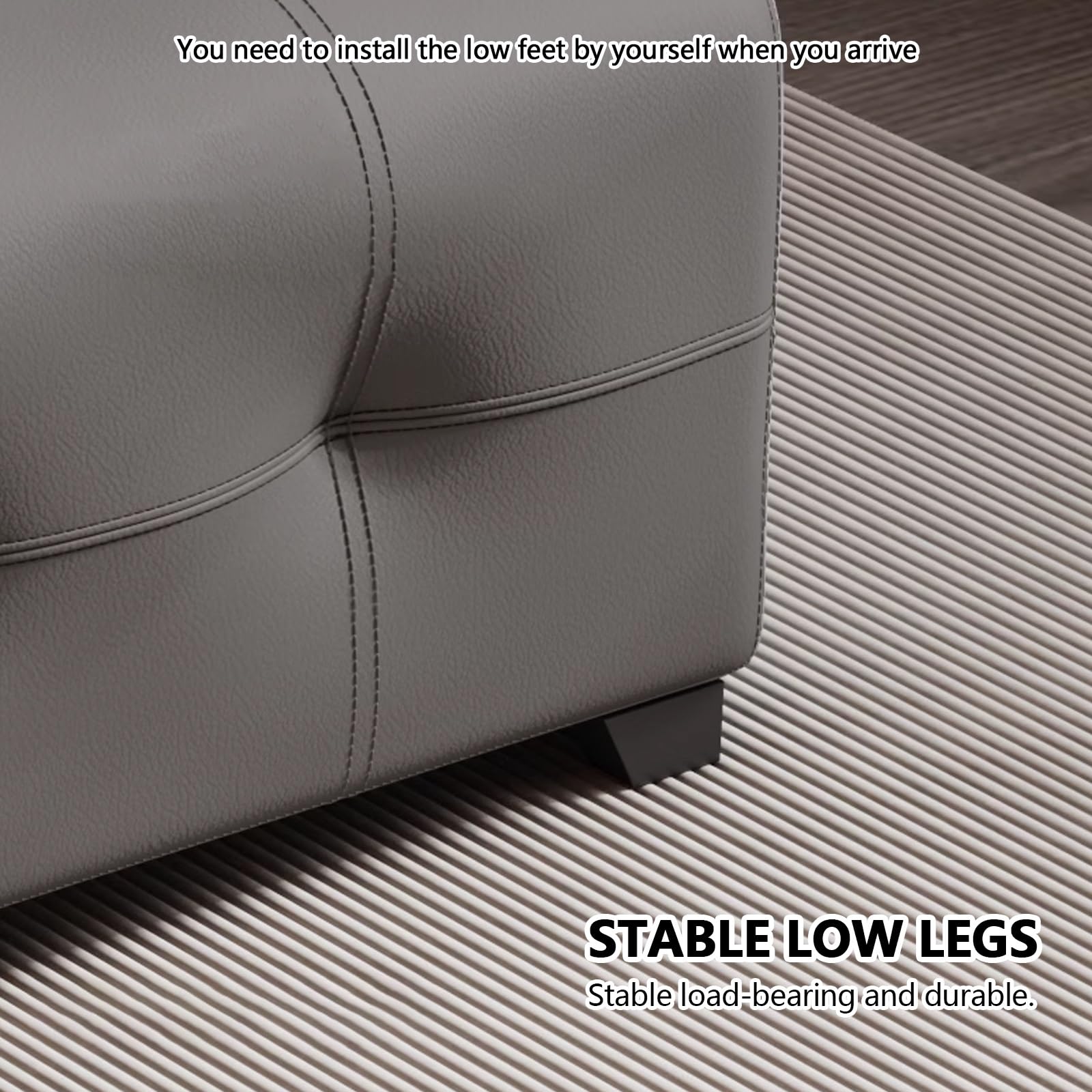 LUUYYI Moderno zapatero con asiento acolchado para dormitorio o sala de estar, armario de almacenamiento multifuncional para decoración interior del hogar (gris claro, 120 cm)