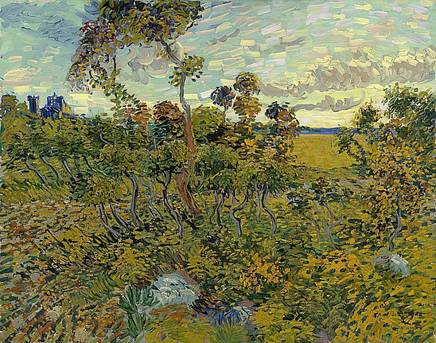 Affiche Van Gogh Coucher de soleil à Montmajour poster toile décoration murale 60x90