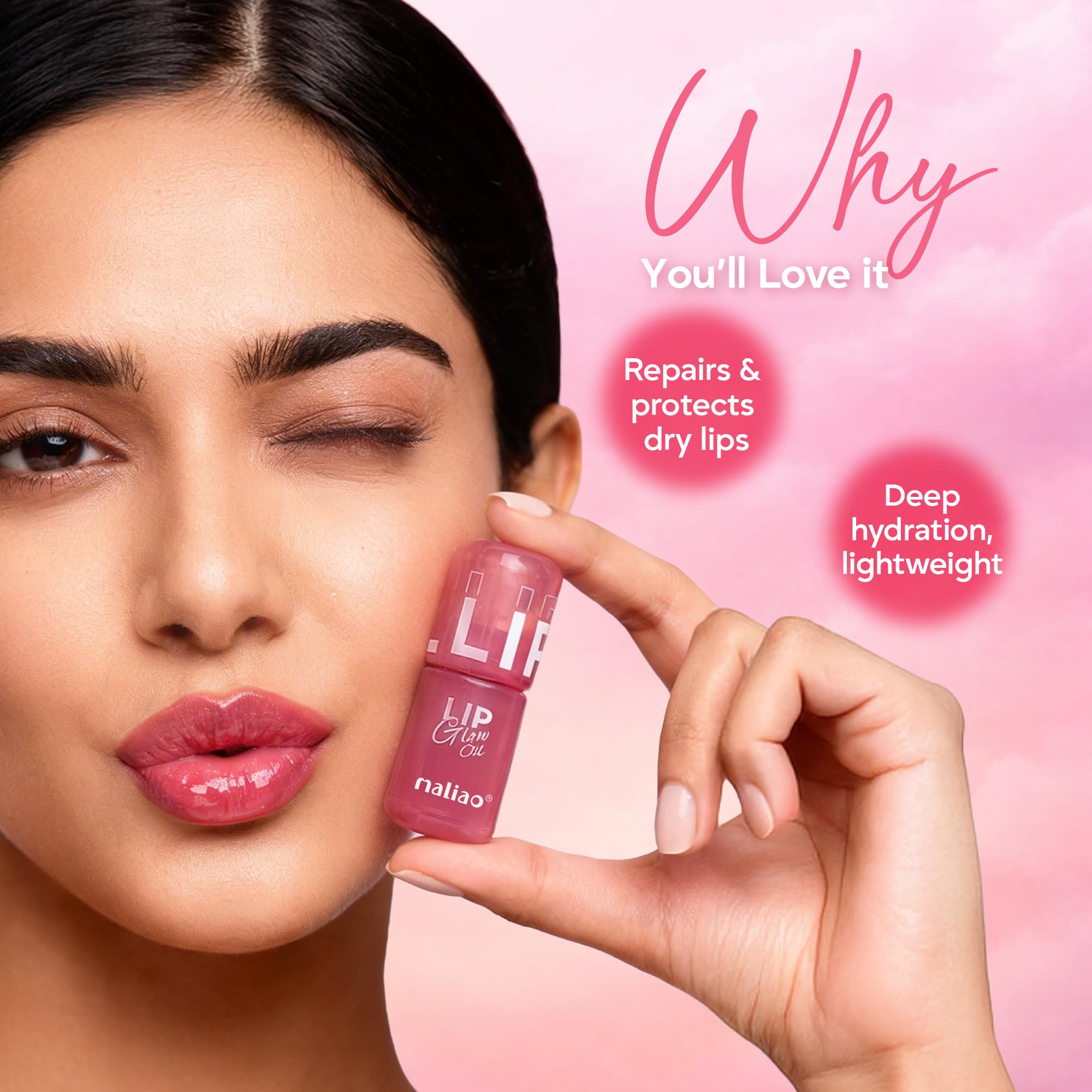 Maliao Lip Glow Oil β Hydrating, Non-Sticky, Glossy Finish, Nourishing Lip Care, 3.8ml (ROSEWOOD) 1