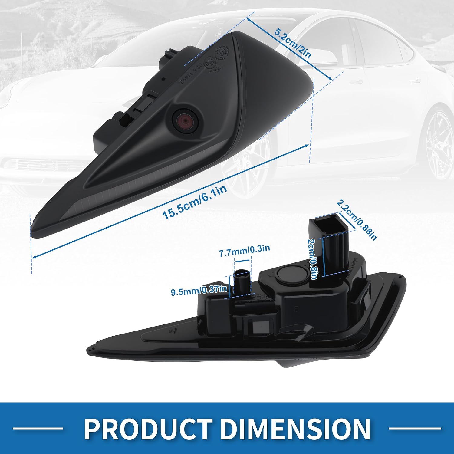 Front Left Side Fender Camera for Tesla Model 3 Model Y 2017-2022 Trun Signal Repeater Wing Cam Replacement Park Assist Camera Replace No.1125106-50-J/1125106-50-H/1125106-50-G
