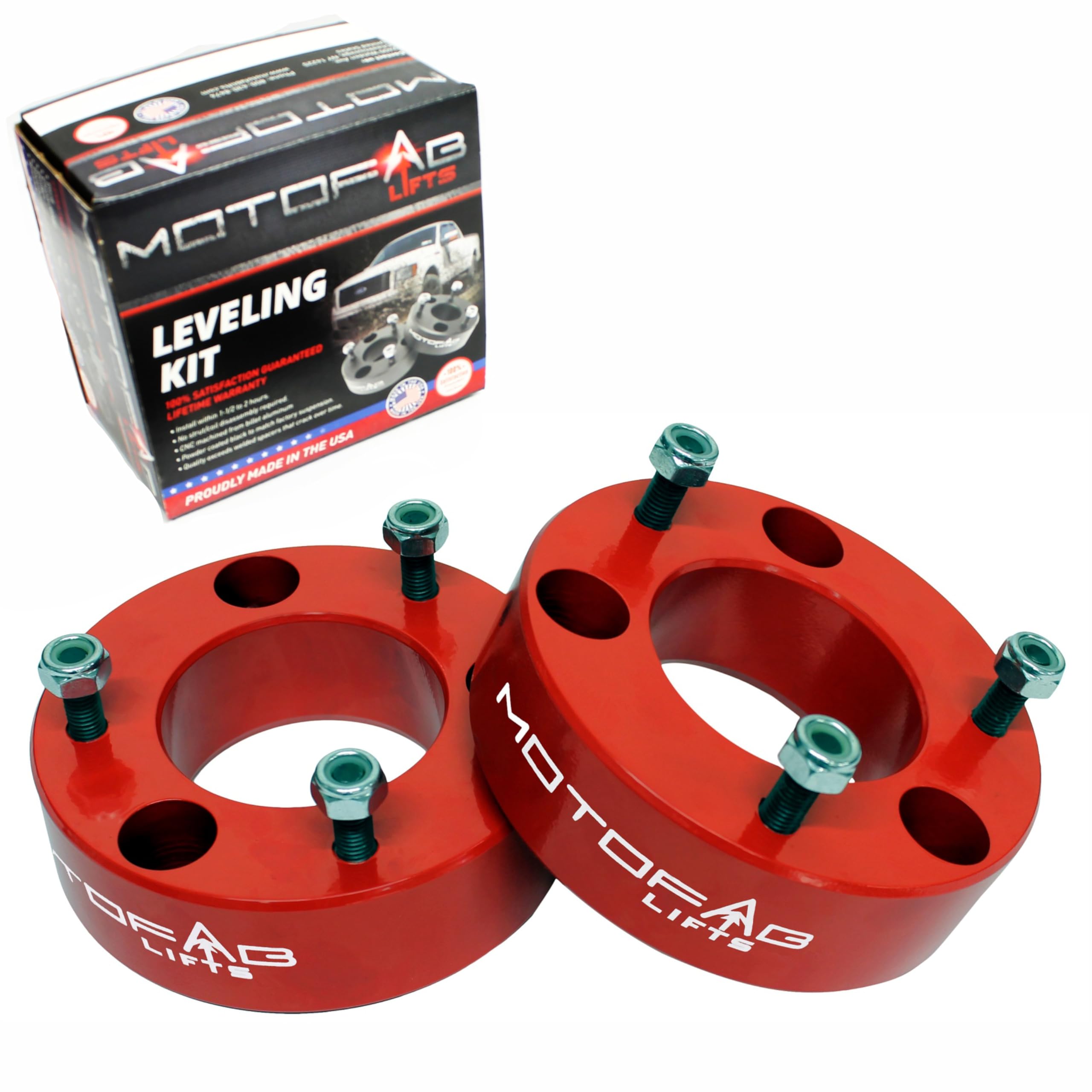 MotoFabLifts F150-2.5RED - 2.5" Front Leveling Lift Kit That fits F150 2.5"
