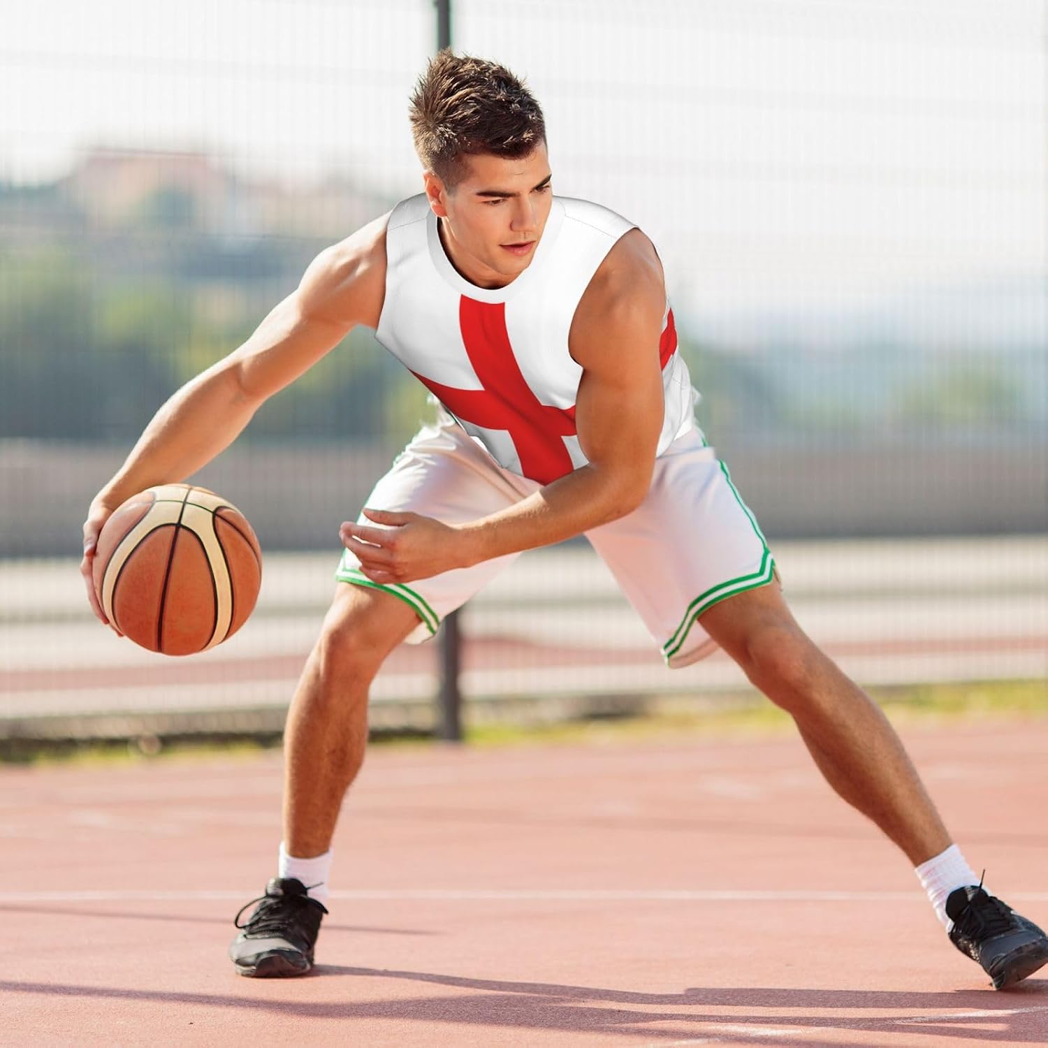 England Basketball Jersey – Men's Sleeveless 3D Sports Shirt