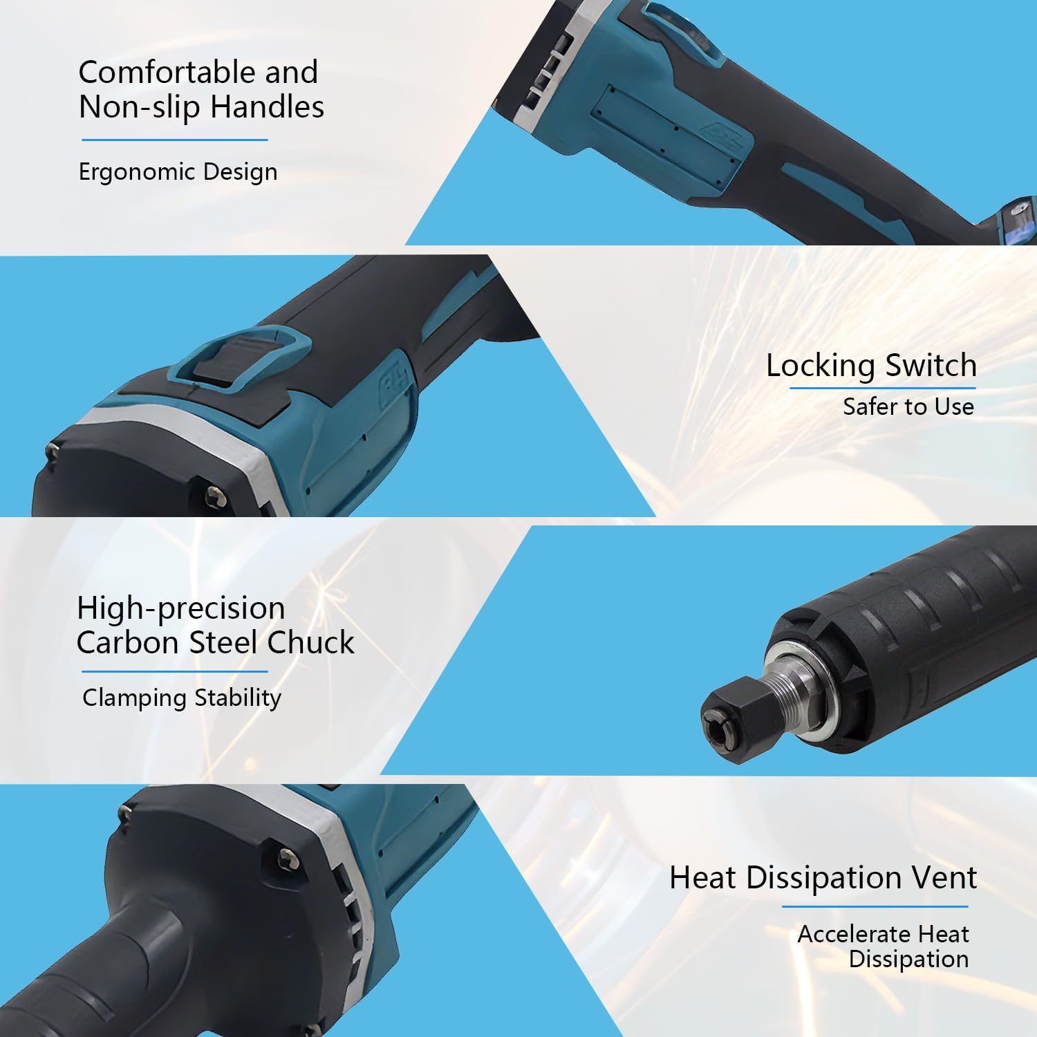 Makita 18V Smerigliatrice Diritta Senza Spazzole 6mm 4 Velocità Variabili