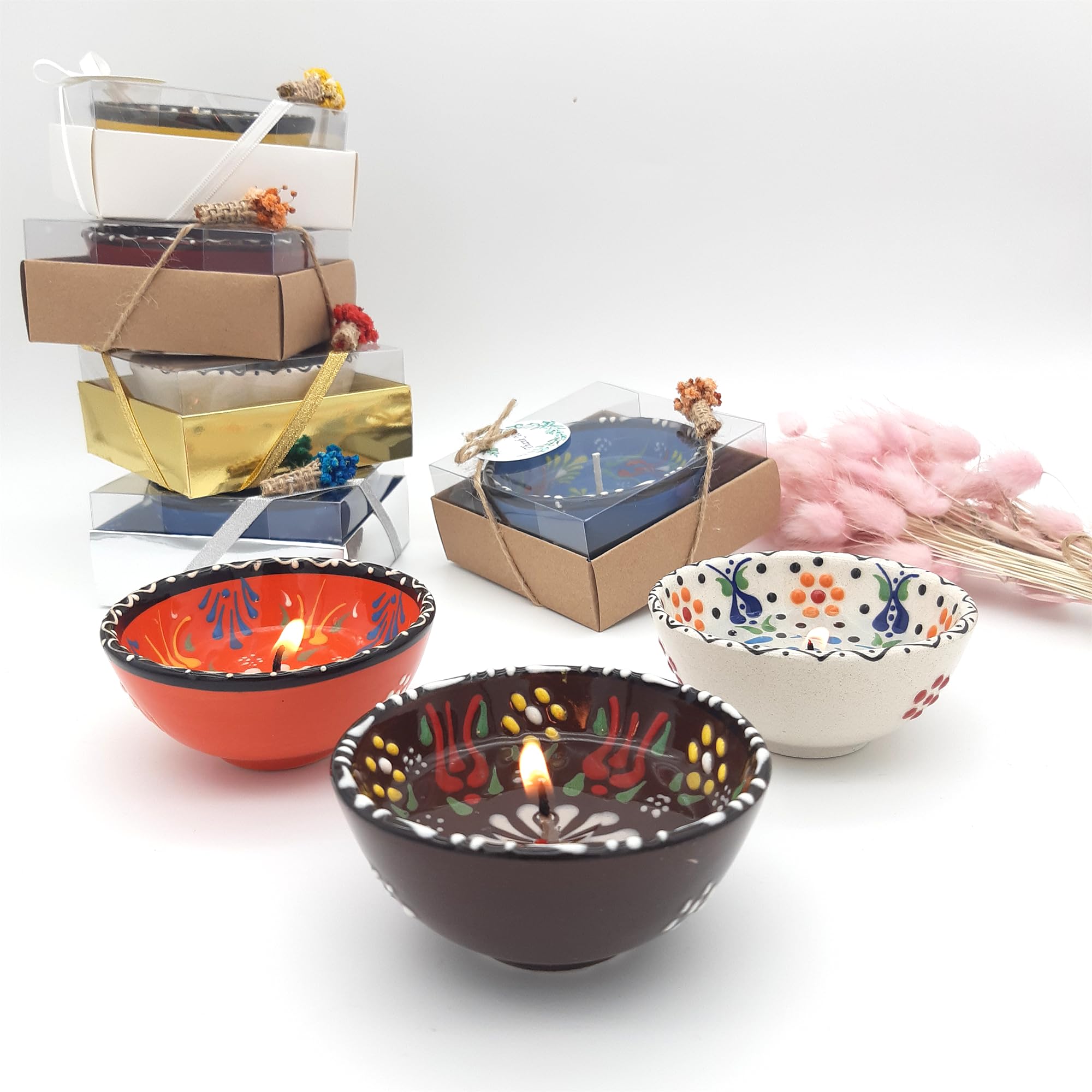 bomboniere matrimonio, candela in gel in ciotole di ceramica di battesimo, vetro anni ragazzo, comunione, cresima,piccolo regalo colore: bianco (4, 20-50-100-150 pezzi disponibili nella)