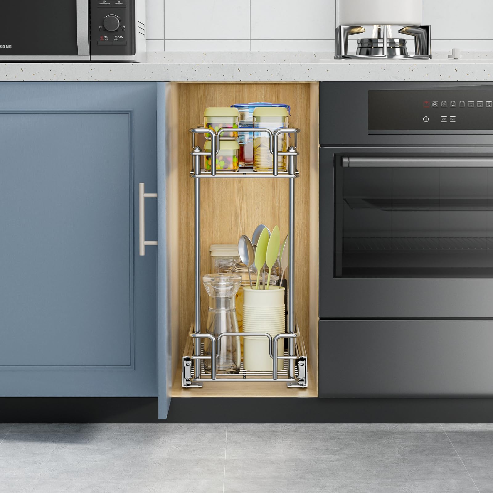 Snapklik.com : ROOMTEC Pull Out Spice Rack For Narrow Cabinet