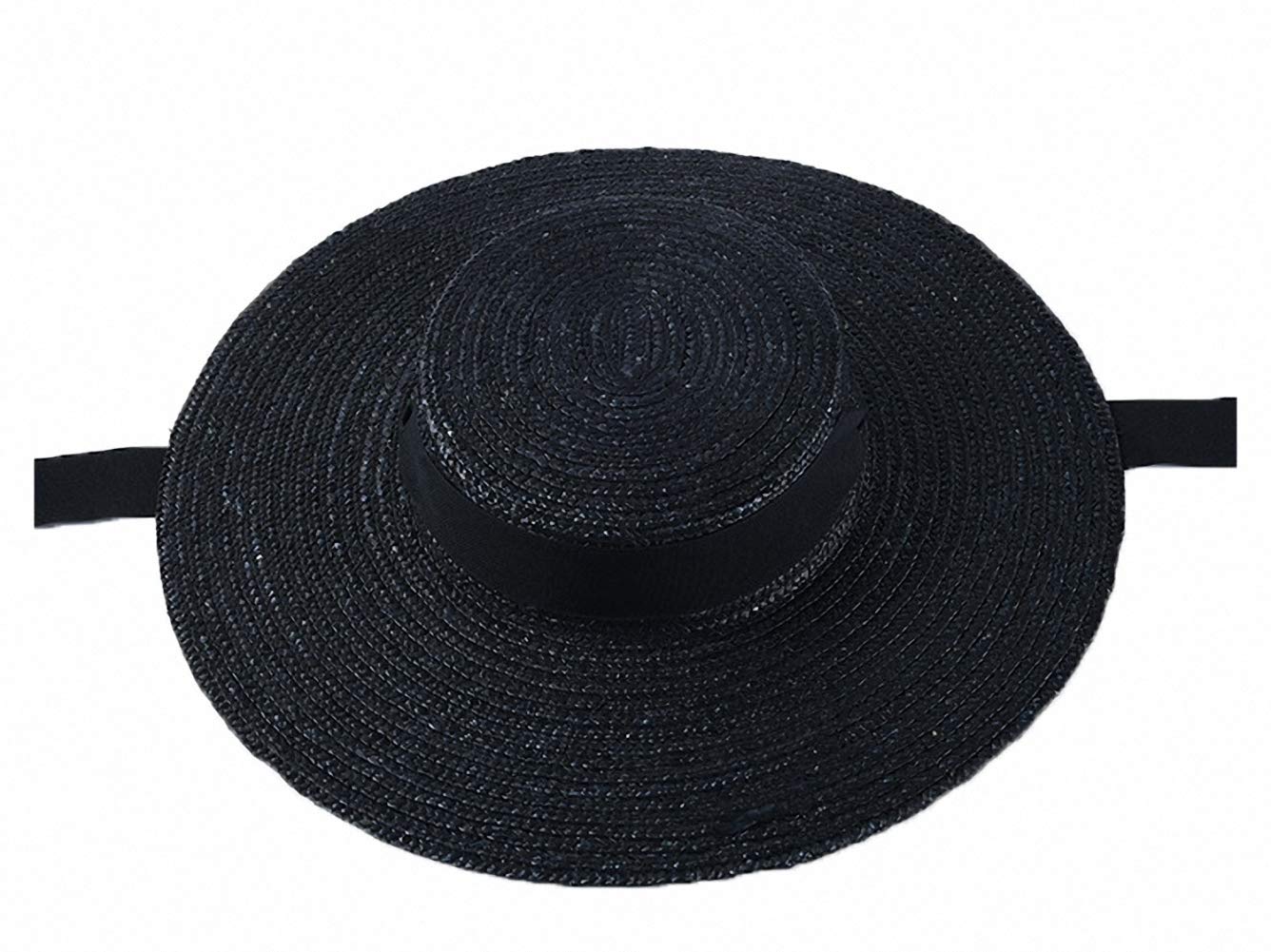UlalazaSombrero de paja trenzado de ala ancha para mujer, protección solar UPF 50+, sombrero de paja para verano
