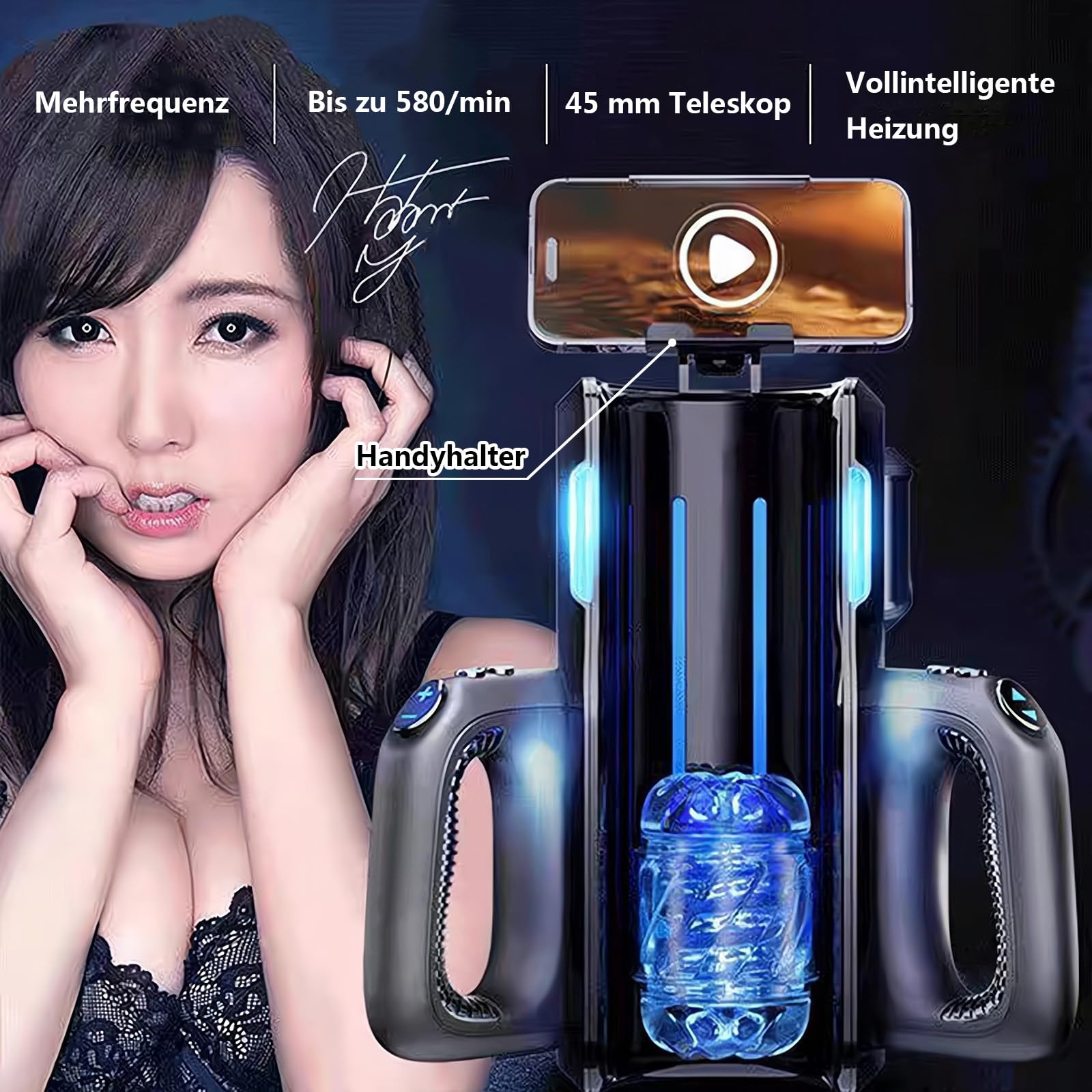 Elektrischer Masturbator Handfrei Cup Mit 10 Stoßfunktion Teleskopfunktion Massagefunktion,Taschenmuschi Masturbieren Für Männer Penis Masturbatoren