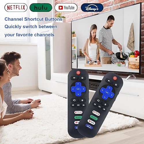 Miniatura 7 de Paquete de 2 control remoto de repuesto para Roku TV, compatible con televisores inteligentes TCLHisense RokuOnn RokuSharp RokuElement