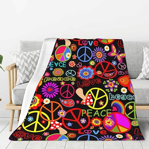 Miniatura 10 de Manta retro de los años 70 con diseño floral de hongos hippie de los años 70, manta suave de franela, acogedora y ligera, regalos de felpa para