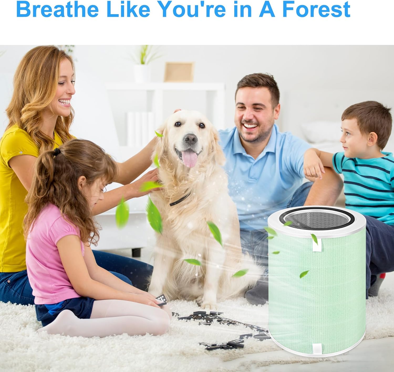 KJ500 Air Filter Replacement Compatible with Happi KJ500 Our Happi Air Cleaner Purifier,2-in-1True HEPA with Activated carbon Filter,Part# KJ500 Air Filter Replacement (1Pack) - Image 2