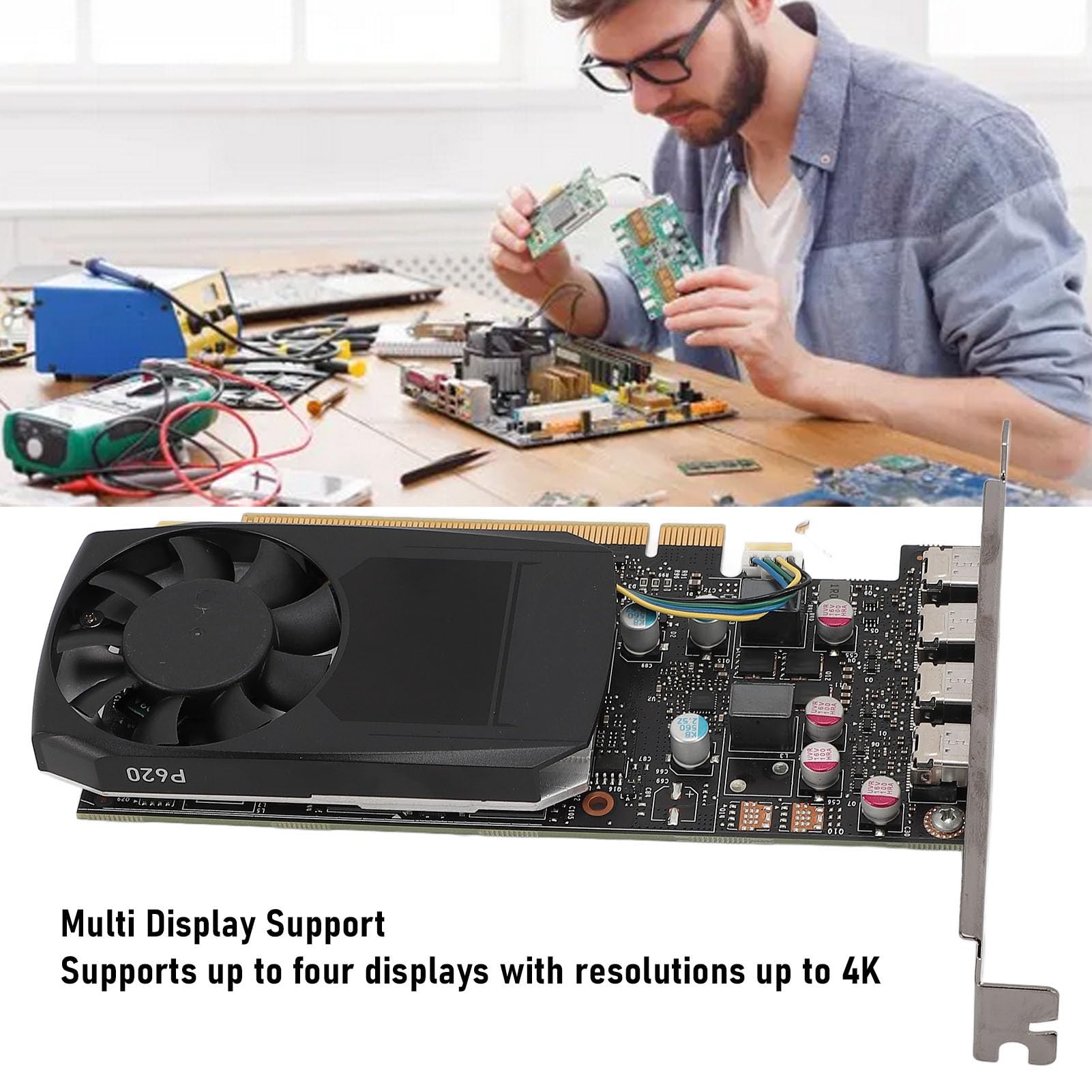 Gugxiom Scheda Grafica, GPU di Memoria GDDR5 da 2 GB, Curre Scheda Grafica con funzionalità Multipla