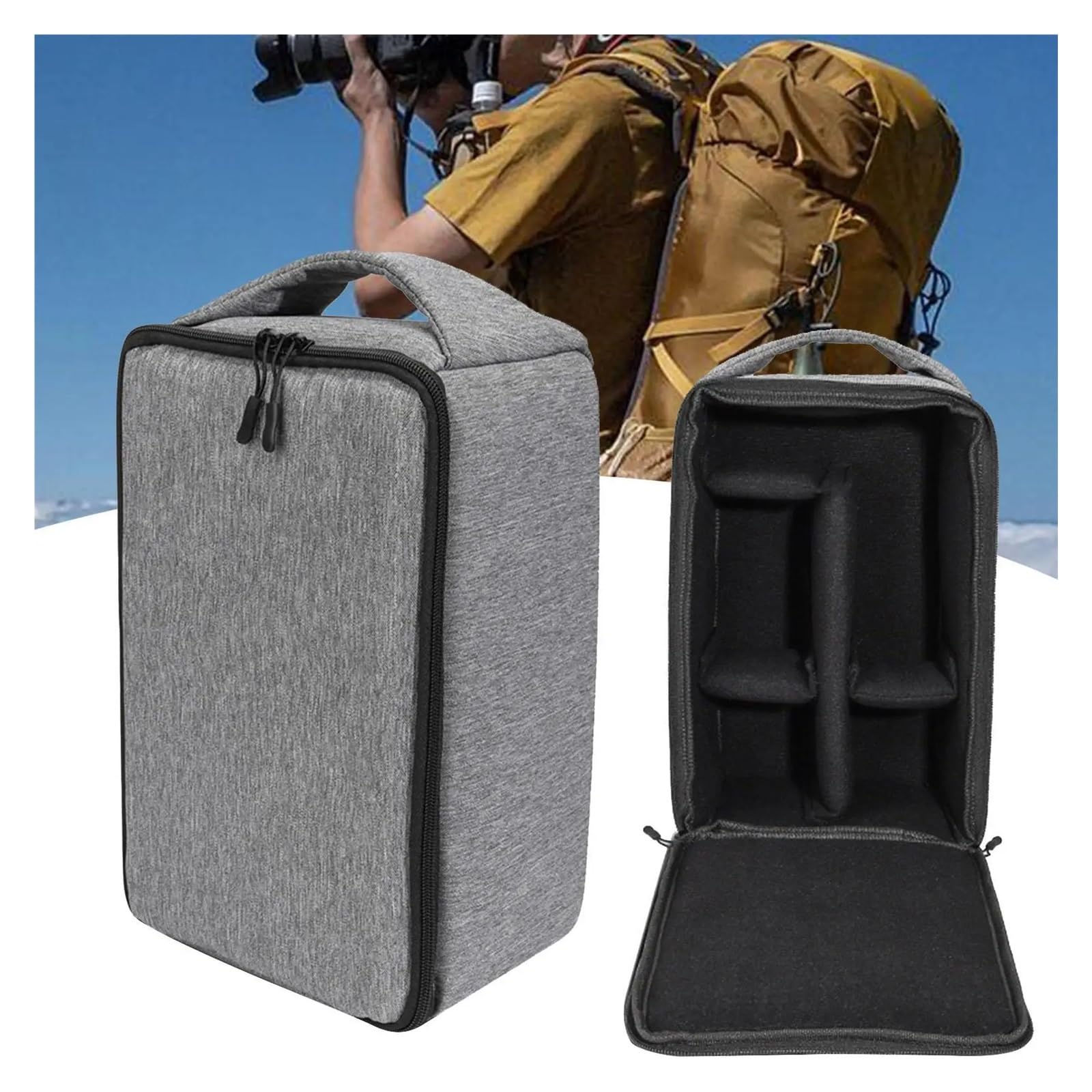 Funda Camara Bolsa con asa for cámara, Bolsa for Dispositivos, Transpirable, portátil, for fotógrafo, cámara Digital, compacta, Exterior, Suave, Acolchada, DSLR, SLR