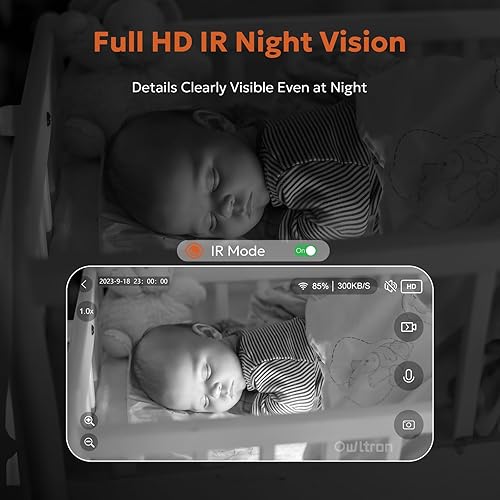 Miniatura 5 de owltron Cámara de seguridad interior 2K, cámaras WiFi de 2.4 GHz para seguridad en el hogar, cámara de monitor de bebé con detección de