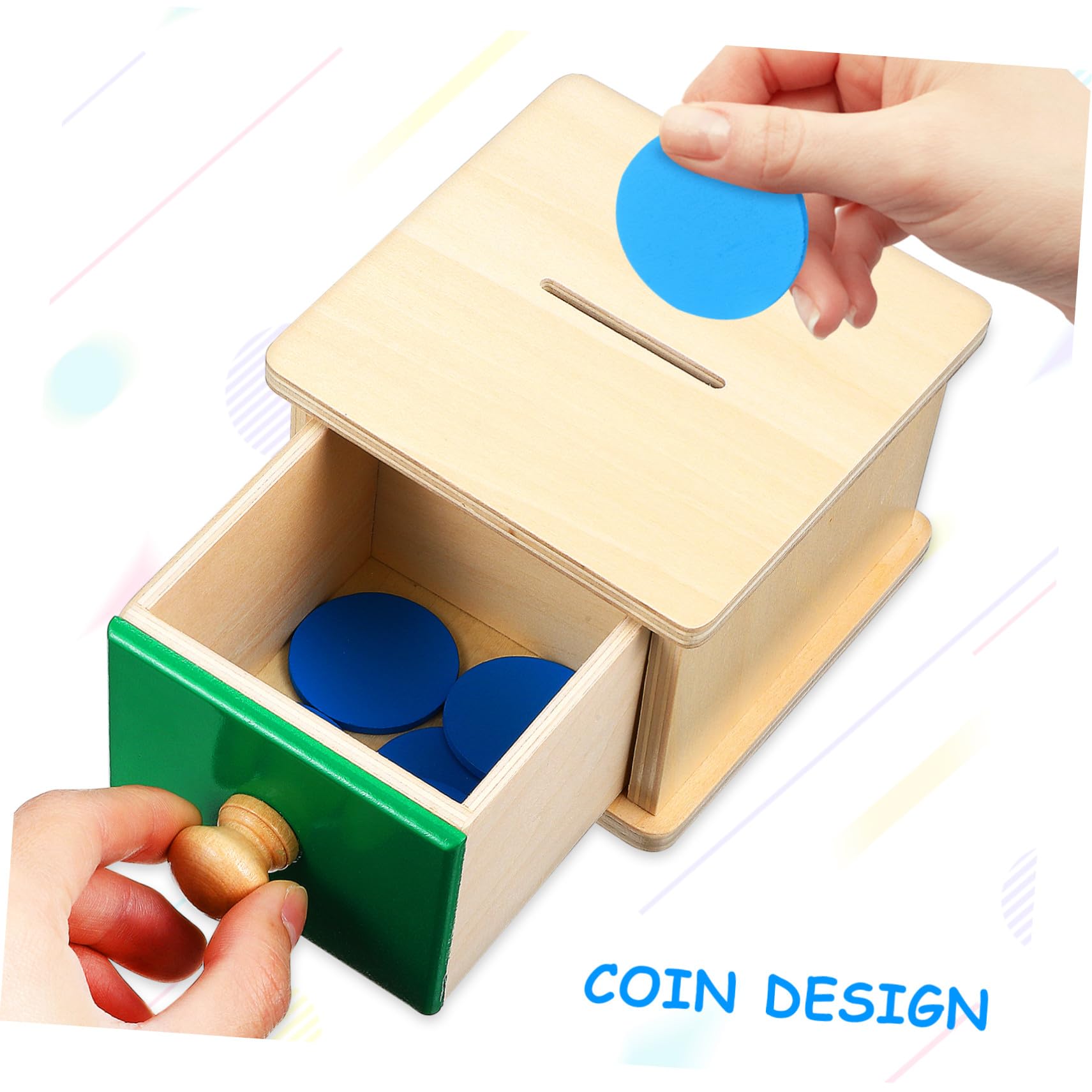 2 Juegos Juguetes Montessori de Madera para Bebés de Puzzles Geométricos con Caja de Monedas para Desarrollo Sensorial y Coordinación Manual Juguetes Educativos para Meses