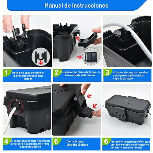 Miniatura 6 de Hrensaw Caja de conexión eléctrica pequeña resistente a la intemperie (interior de 5.5 x 3 x 2.2 pulgadas), caja eléctrica para exteriores,