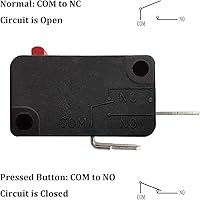 Vista 5 de Pieza de repuesto para interruptor de puerta de horno de microondas, 16A 125VAC, KW3AT-16 (compatible hacia abajo con KW3A-16), normalmente abierto