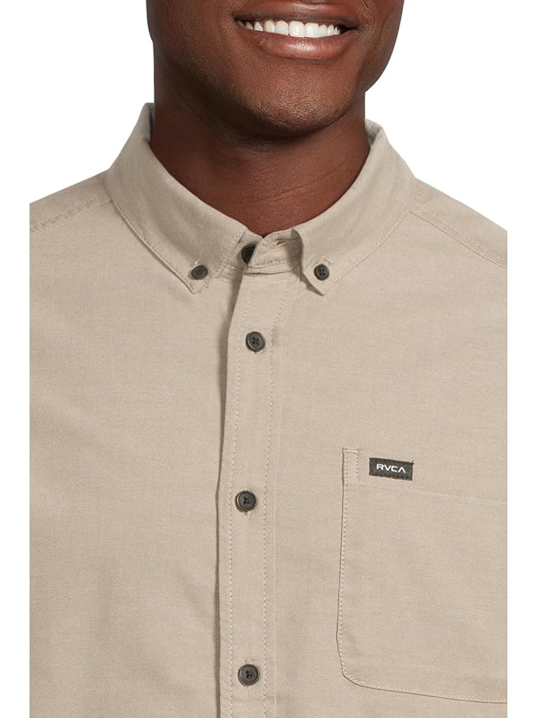 Gray RVCA Thatll Do Stretch Long Sleeve Woven