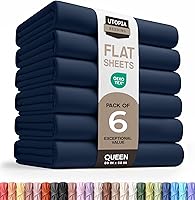 Vista 58 de Utopia Bedding Sábana plana – 1 paquete (individual, blanco) – Tela de microfibra suave cepillada – Sábana superior resistente al encogimiento y a