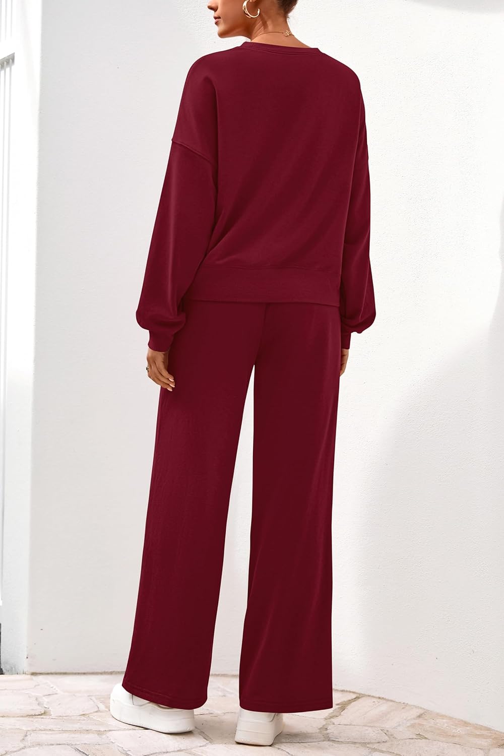 PRETTYGARDEN Women 2 Piece Outfits 2026 Spring Sweatsuits Crewneck Sweatshirt Wide Leg Sweatpants Lounge Sets Tracksuit - Image 5