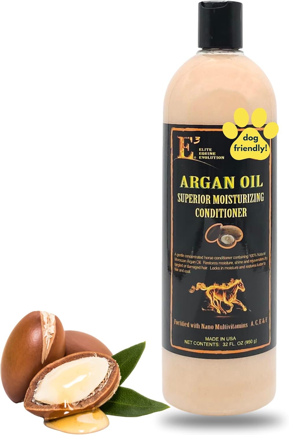 E3 Argan Conditioner with Vitamins A,C,E and F - Combines Natures Treatment Safe Sustainable Dry Damage Hair (32 fl oz)