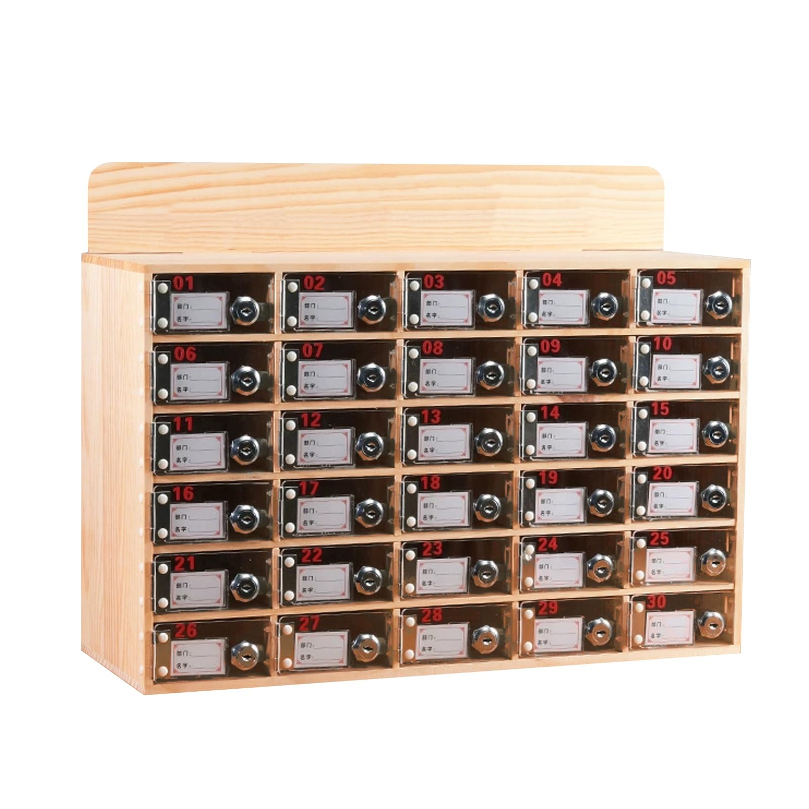 Armoire de rangement en bois pour téléphones portables, organiseur de bureau pour école et conférence Solution de rangement compacte (6 compartiments)
