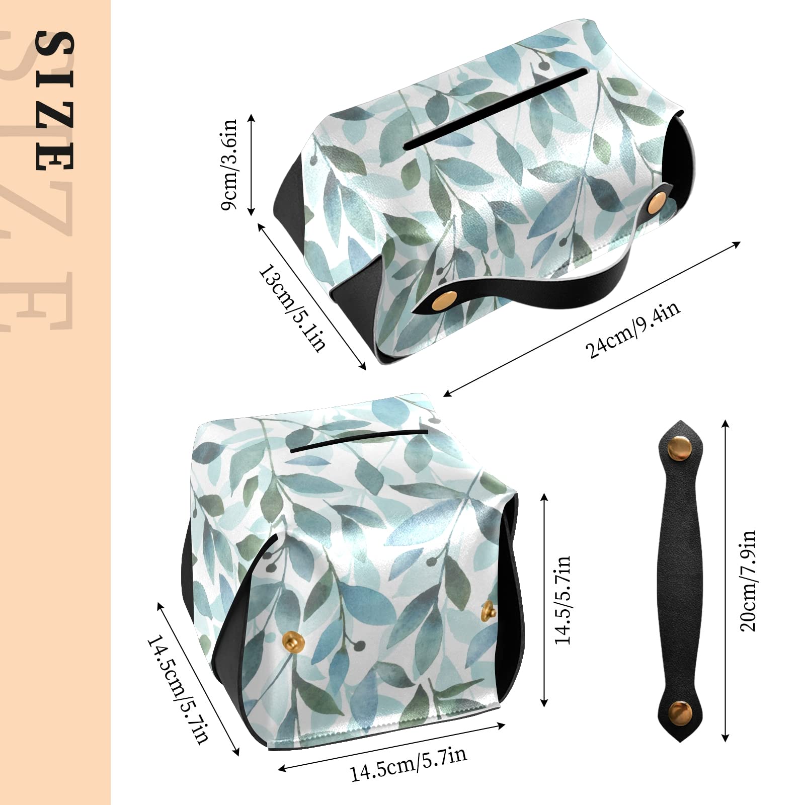 Taschentuchbox-Abdeckung Aus PU-Leder – Wasserabweisend, 14x13 Cm, Für Bad, Schreibtisch & Als Deko