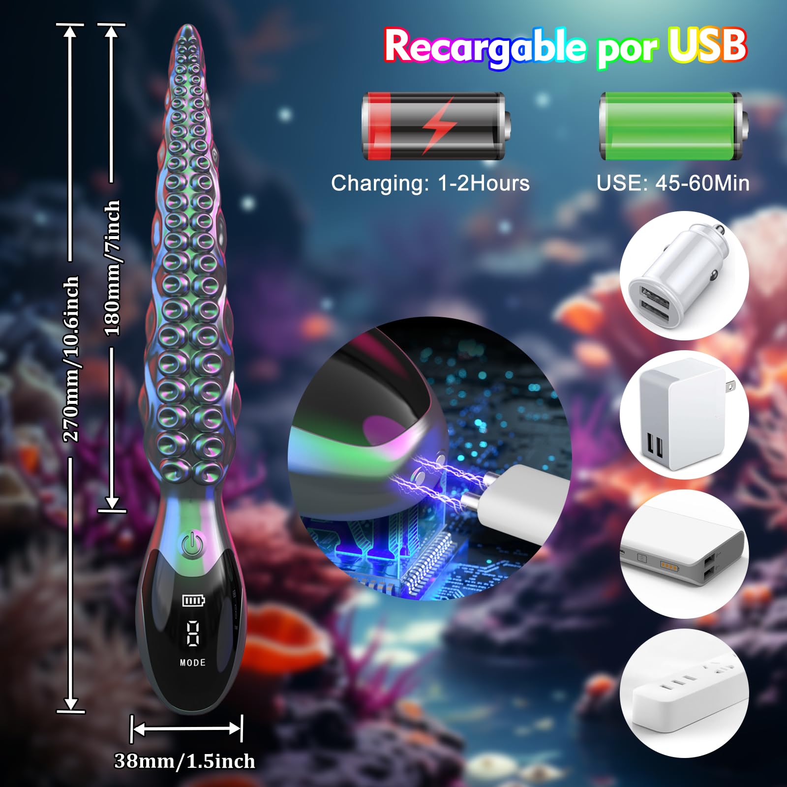10.6"Juguetes sexuales dildo vibradorador mujer - juguete sexuale para mujer Consolador Vibradores eróticos Clítoris anal&Estimulación del punto G Juguetes, 9 Vibración para mujeres para parejas。