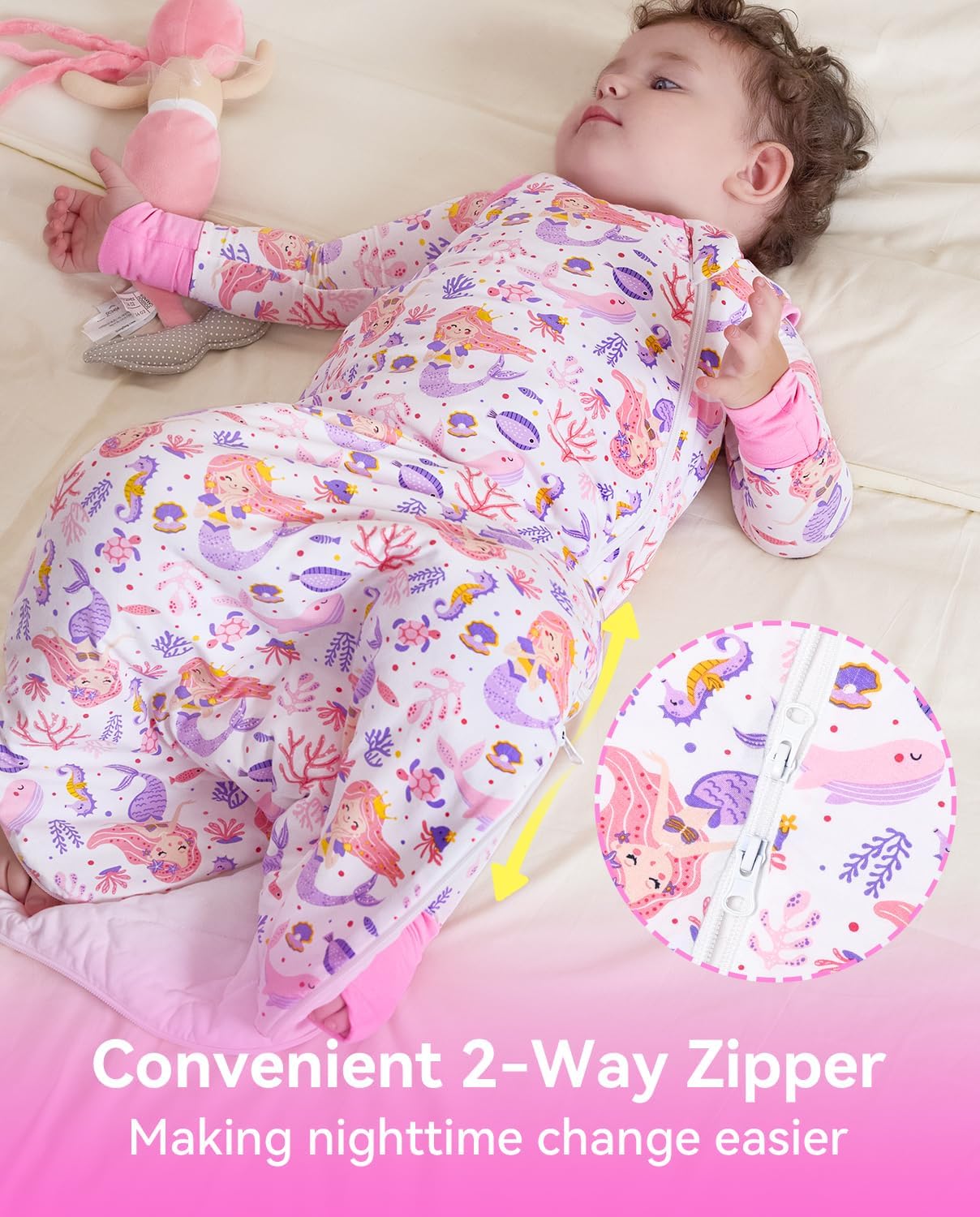 Rayon Made from bamboo viscose Sleep Sacks 0-36 Months 0.5 Tog Soft Toddler Sleeping Sack for newborn Babies 2-Way Zipper
