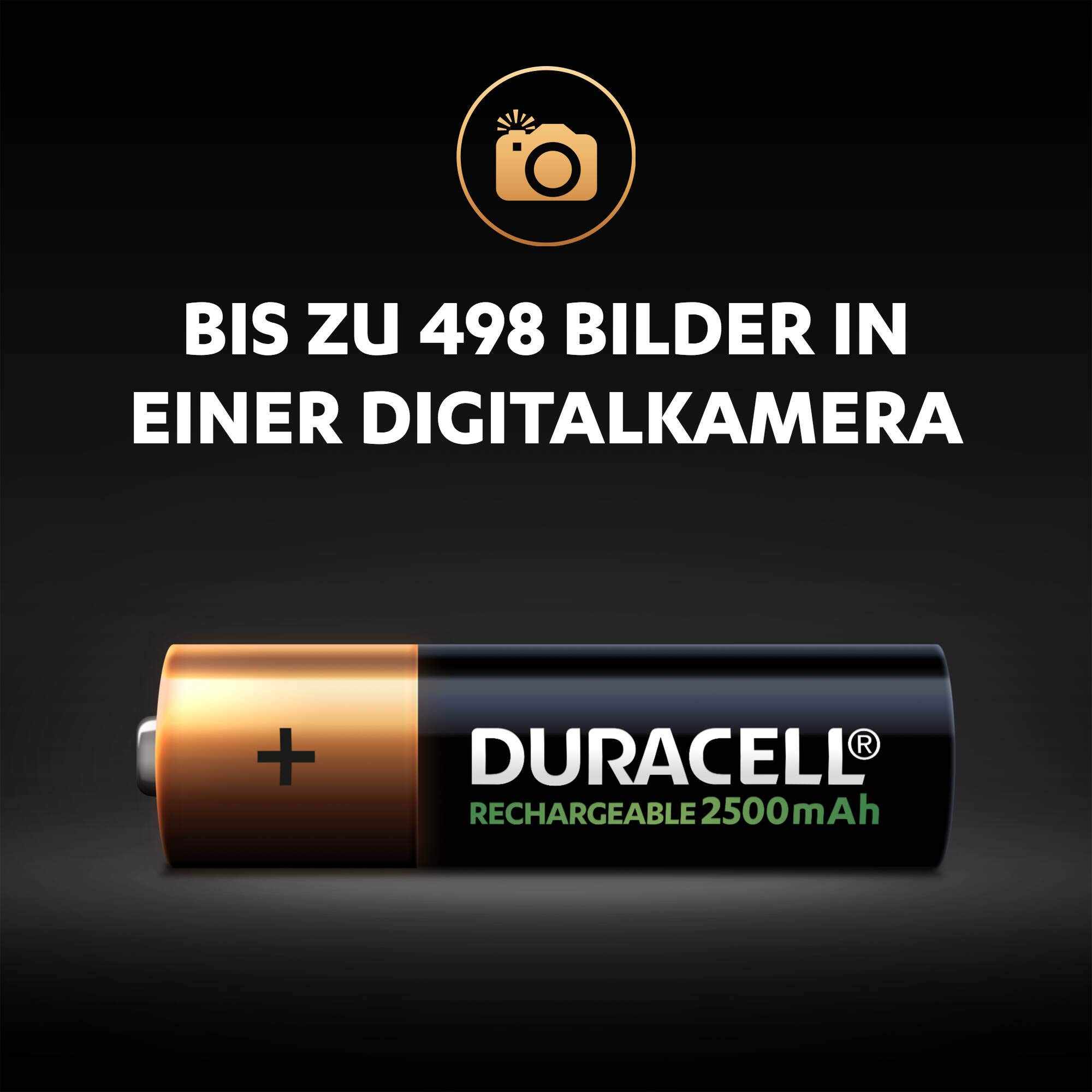 Duracell Akku AA, wiederaufladbare Batterien AA, 8 Stück, Unsere Nr. 1 - längste Haltbarkeit pro Aufladung, vorgeladen [Amazon Exclusive] (Packung mit 2)
