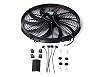 SUPERFASTRACING 16 inch Universal Slim Fan Push Pull Electric Radiator Cooling 12V Mount Kit Black