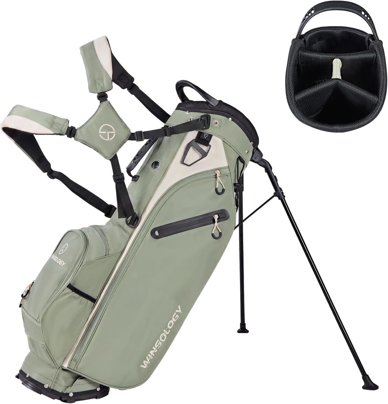 Lightweight Golf Stand Bag with 4 Way Top Dividers for Men and Women, Only 4.2 Pounds, 8 Storage Pockets Including Cooler, Double Shoulder Straps, Womens Golf Club Bag