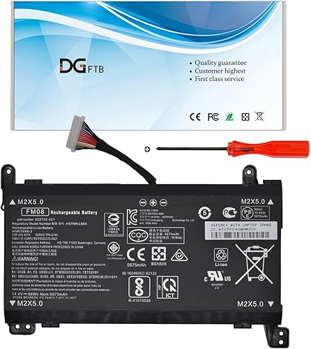 FM08 - Batería para portátil de 16 pines compatible con HP Omen 17-AN013TX AN014TX AN014NG AN012DX 922752-421 922753-421 922976-855 922977-855