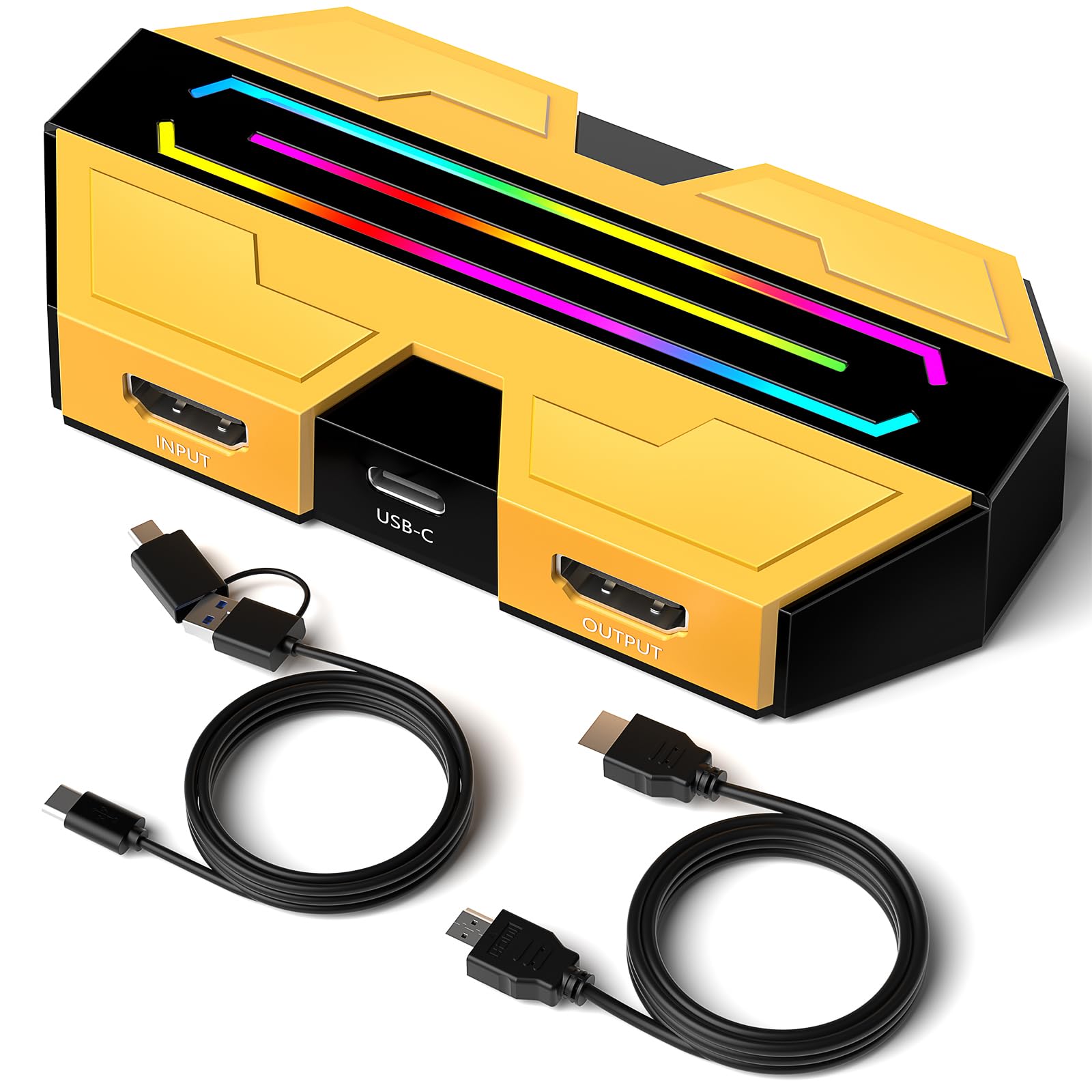 Scheda di acquisizione video HDMI 4K/60Hz e 1080P/240Hz, USB 3.0 Scheda di acquisizione giochi esterna per PS5/Xbox/Switch, Plug and Play per PC e Mac, registrazione e streaming su OBS