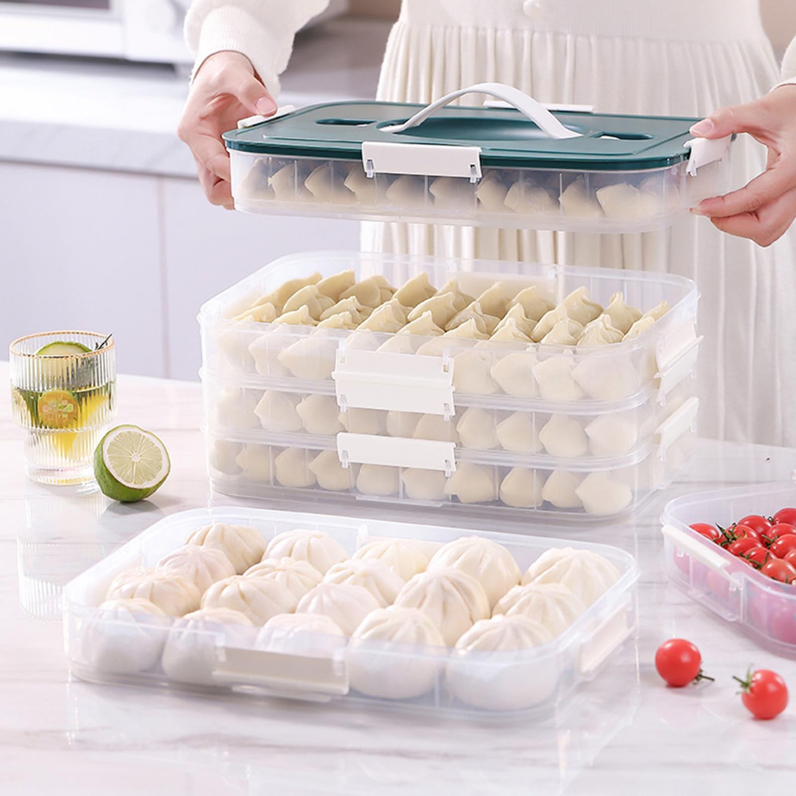 Design Antisciplice Porta Stoccaggio Alimentare Contenitore Stoccaggio Alimentare con Chiusura per Gnocchi E
