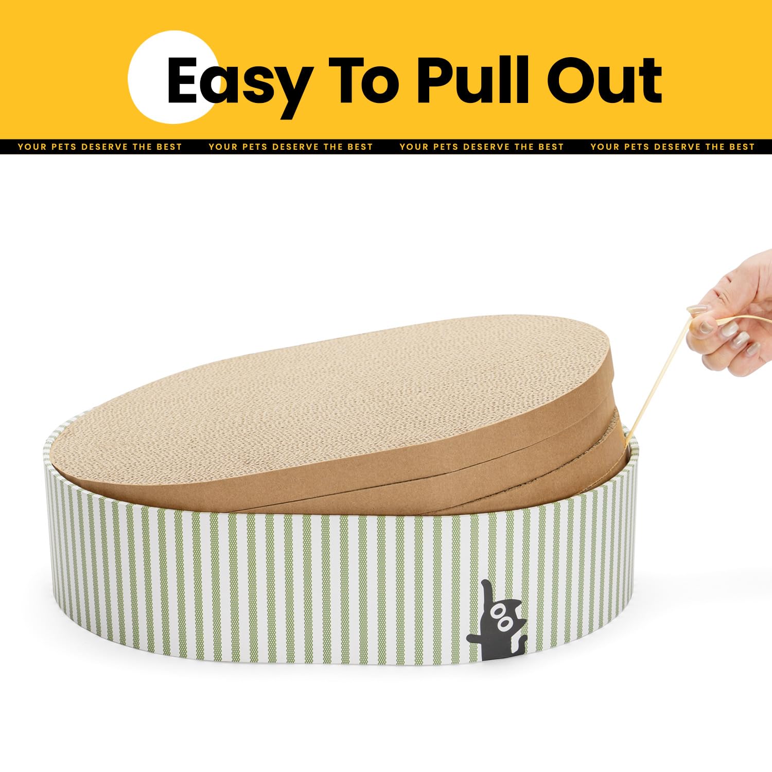 Conlun Griffoir pour Chat avec 4 Planches Grattage, Boîte Grattoir Chat Carton Ondulé Réversible Résistant pour Chats d'Intérieur, Couchage et Mobilier pour Chats, Cadeau pour Chatons, Grand Modèle