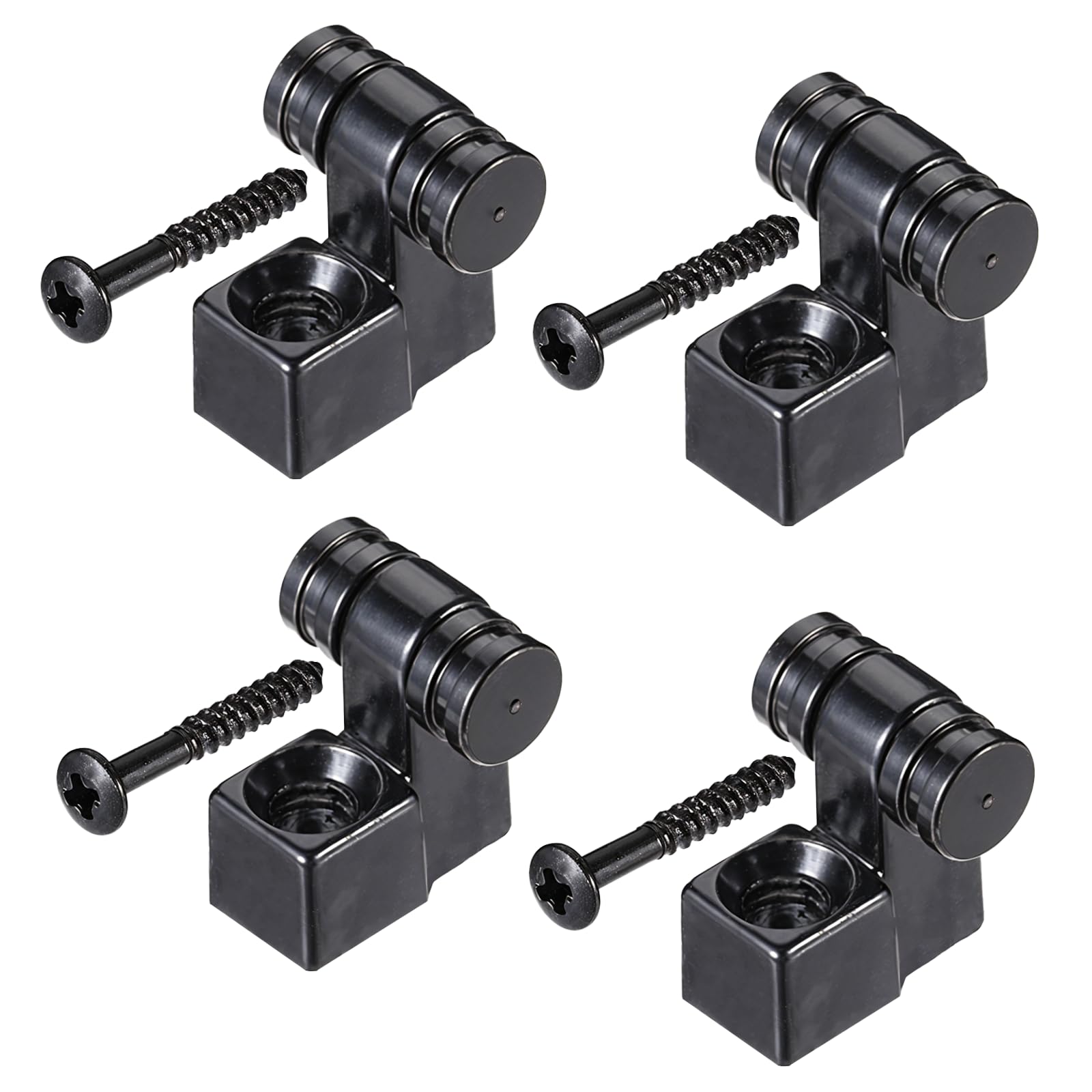 JJUNW 4 Sets Guitar Roller String Retainers, Electric Guitar Parts Guitar String Winder, Metal String Trees Replacement Part For Electric Guitar Accessories(Black)
