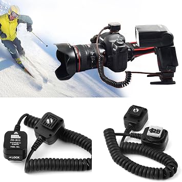 PIXEL 5.91' / 1.8m E-TTL Off Camera Flash Speedlite Sync Cord Hot Shoe Cord Compatible with Canon T8i, T7i, T6, T6i, T5, T5i, SL3, 90D, 80D, 77D, 60D, 7D, 750D,6D2, 5D, M3, M5, M6 etc, Replaces OC-E3