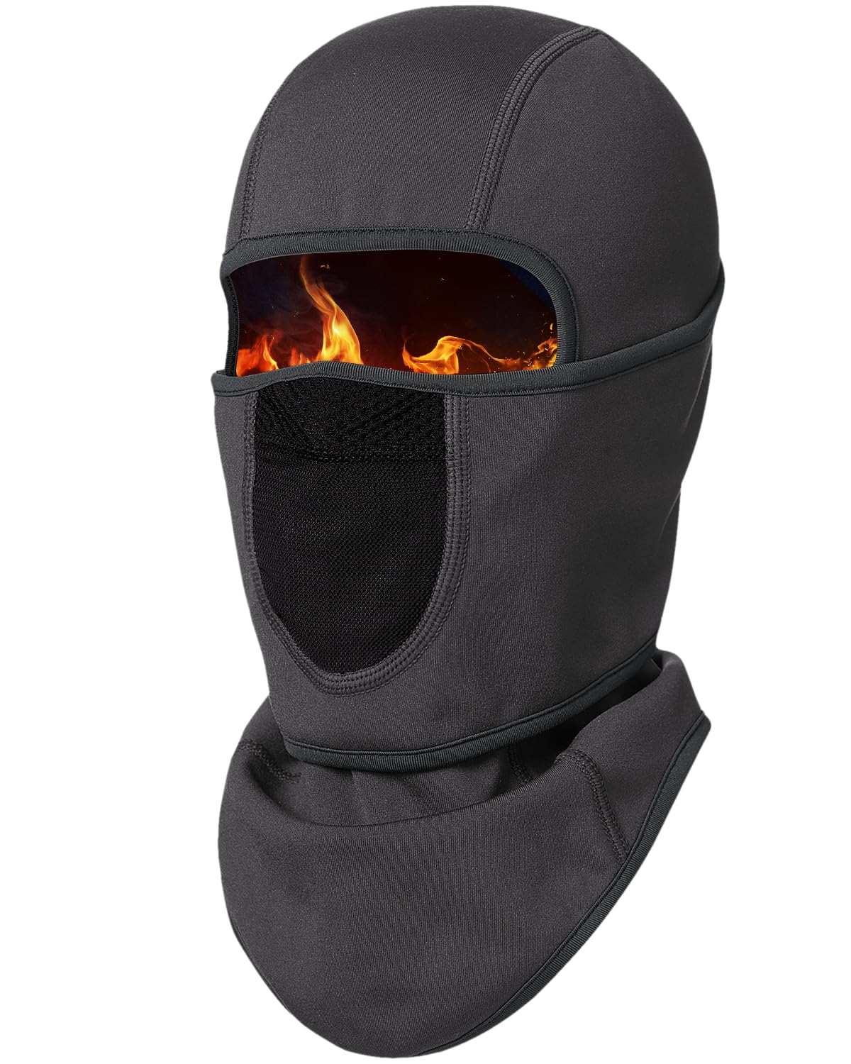 Pasamontañas con forro de casco para niños, máscara de esquí con capucha para niños y niñas, máscara facial de invierno para clima frío