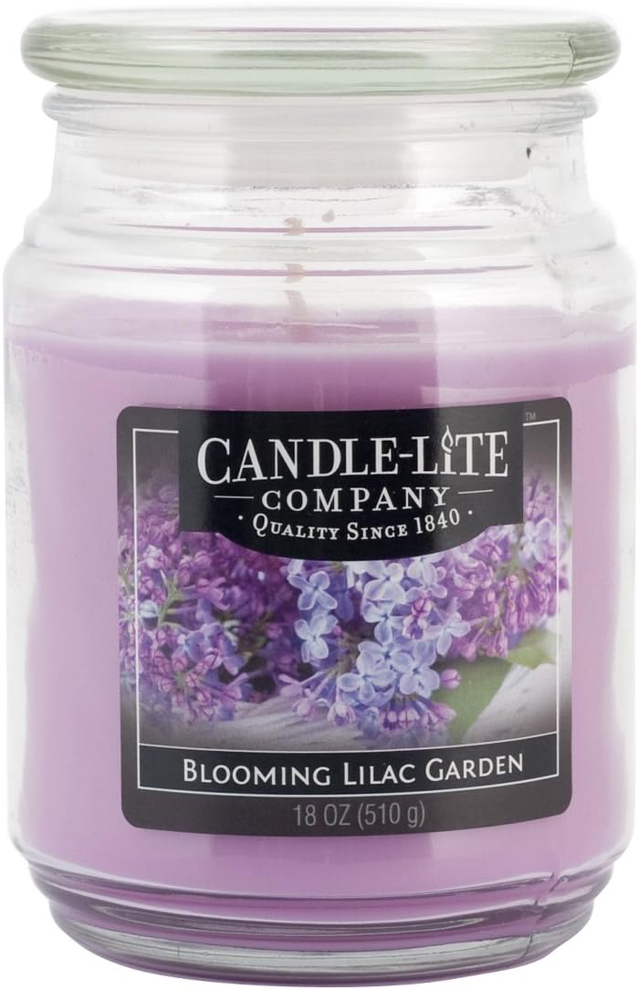 Candle-Lite Everyday Scented Blooming Lilac Garden Single-Wick Jar Candle, 18 oz, Purple