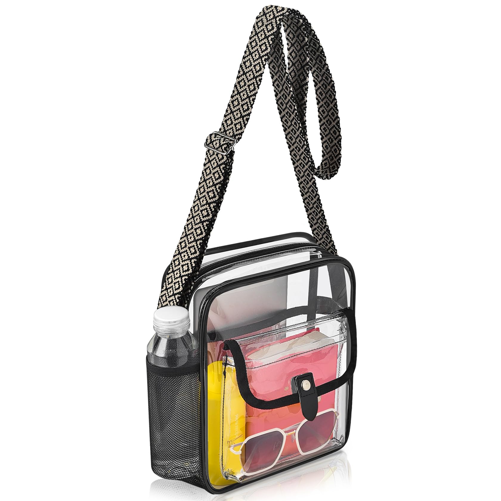 SPODEARS Clear Crossbody Bag for Stadium with Bottle Holder