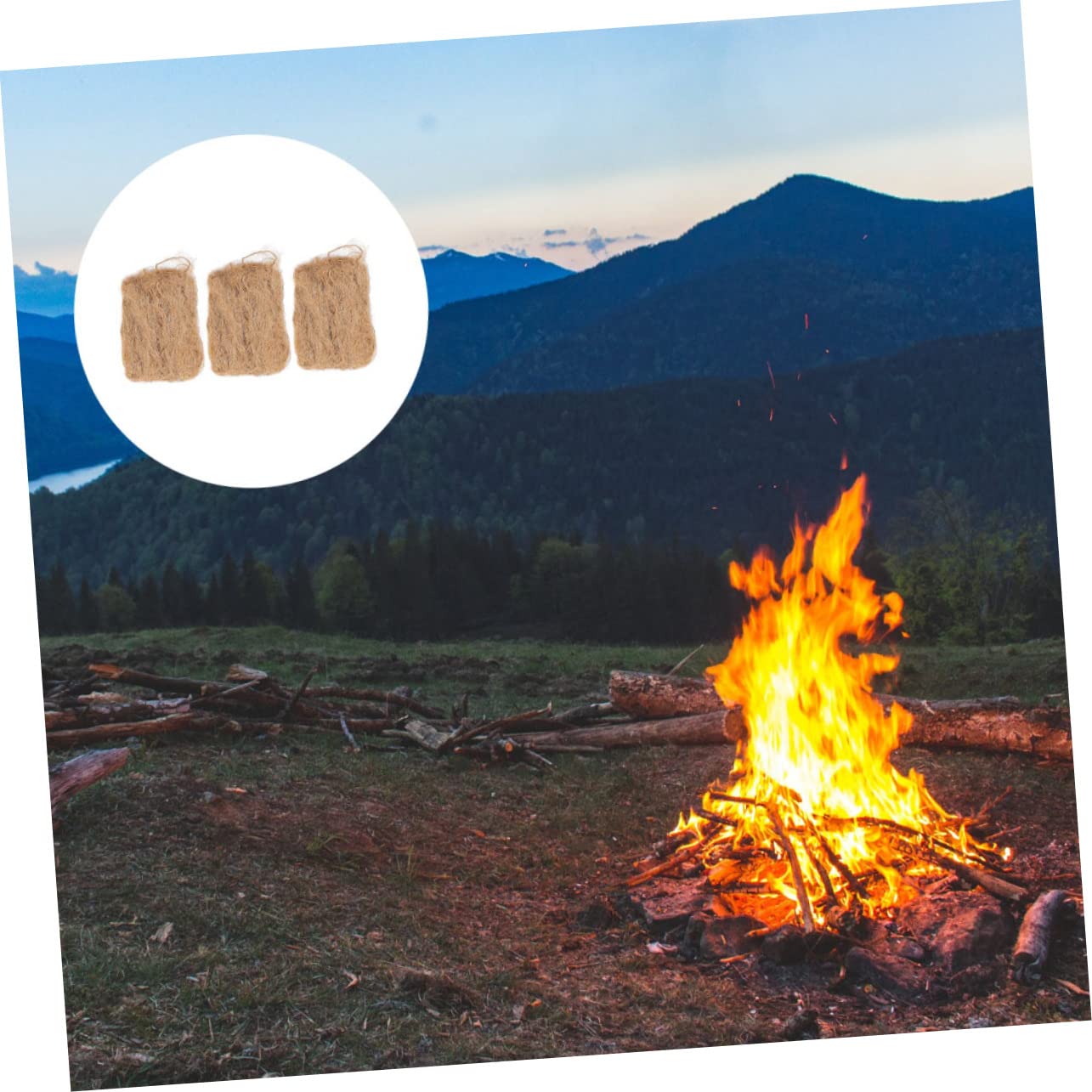HEMOTON 5 Ensembles Soie De Jute Allume-feu Pratique Allume-feu Professionnel Outil De Feu Extérieur Accessoire De Camping Outil De Feu De Camping Allume Feu Light Brown 3 Pièces * 5