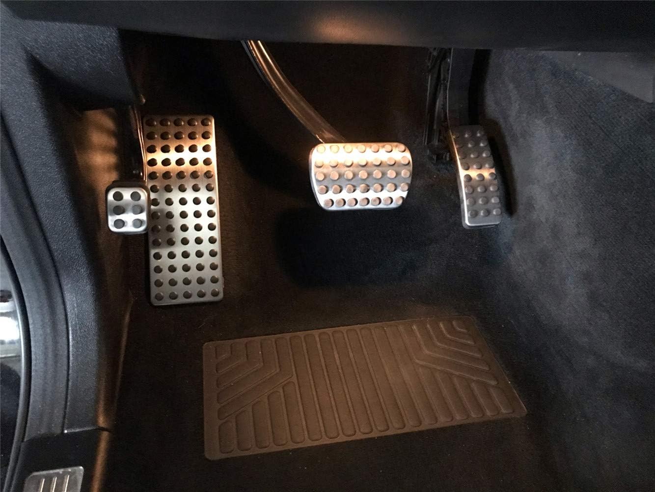Brake Accelerator Pedal Cover,Stainless Steel Gas Foot Rest Pedal Pads Covers Kit Fit for MercedesBenzA B CLA GLA ML GL R Class W176 W245 W246 C117 W117 X156 W164 W166 X164 X166 W251,AT