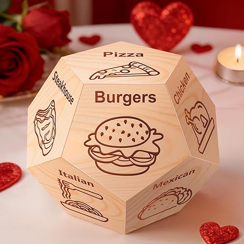 Husband Dad Gifts for Fathers Day, Winzwon Date Night Food Decision Dice, Anniversary Birthday Wedding Couples Gifts for Teens Him Women Boyfriend Girlfriend