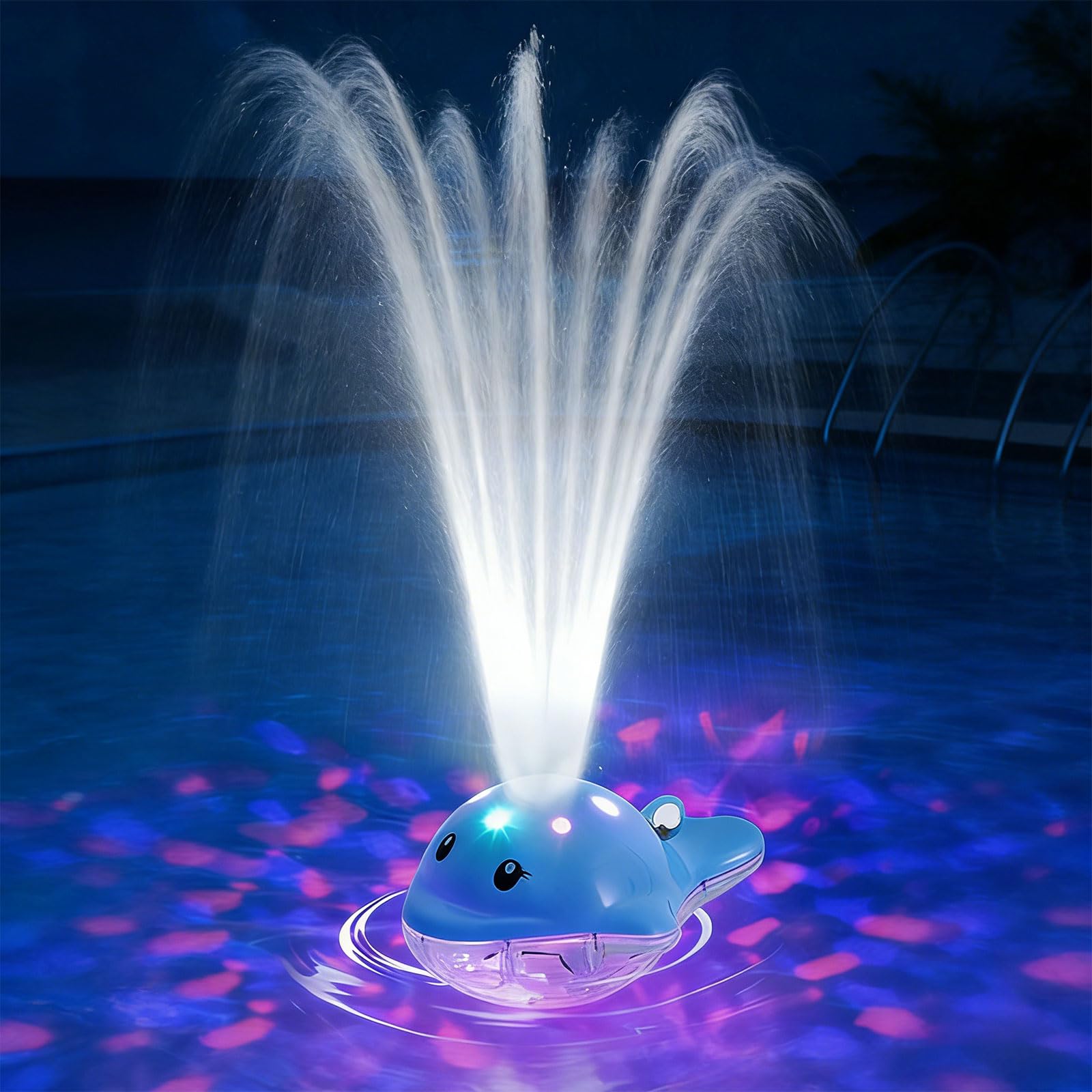 Fontaine de piscine flottante avec 3 modes d'eau et minuterie automatique