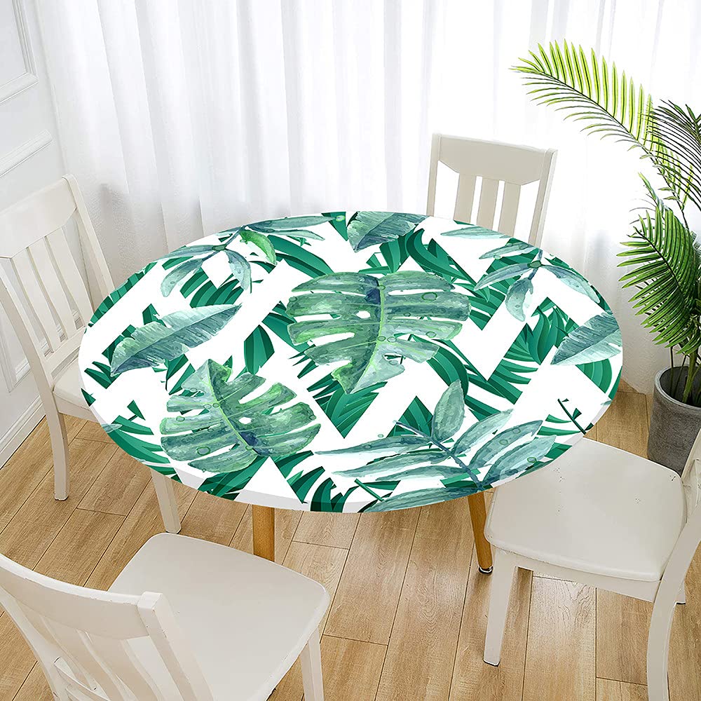 Morbuy Rondes Nappes Avec Bord Élastique, Nappes Rondes Anti Taches Lavable, Imperméable Polyester Nappe De Table Contes De Fées Imprimé Pour Cuisine Jardin Fête (Balançoire De Jardin,Diamètre 100cm