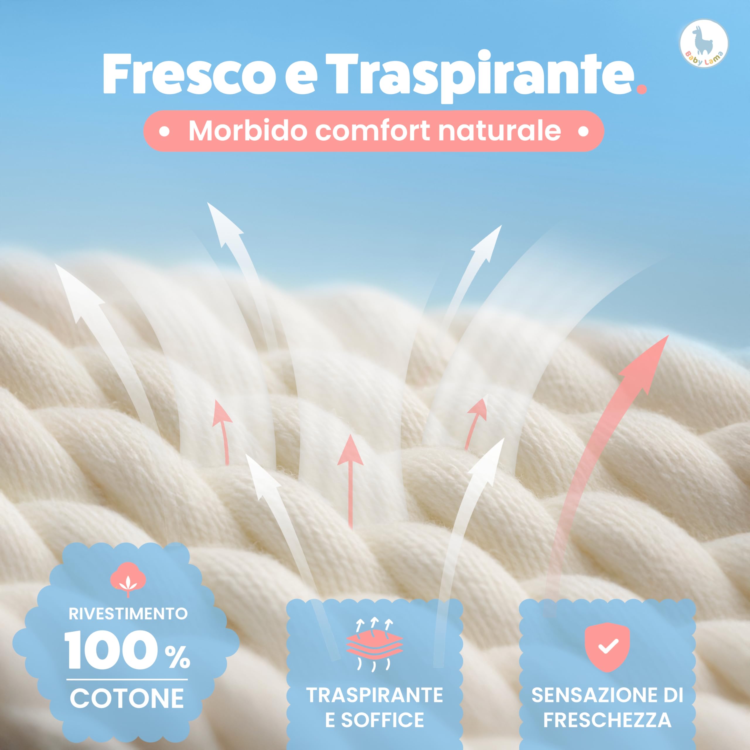 Baby Lama (2 Cuscini) Cuscino Bambino 2 Anni - 6 Anni. Cuscino Lettino Bambino Basso per Dormire 40x60. Cotone 100% Oeko-Tex – Ipoallergenico, Lavabile, Antisoffoco. Made in Italy (2)