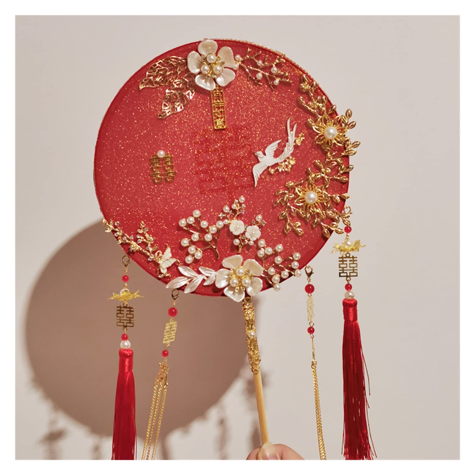 Classic Round Silk Decorative Fan Chinese Bride Marriage Bouquet Photography Ornaments Wedding