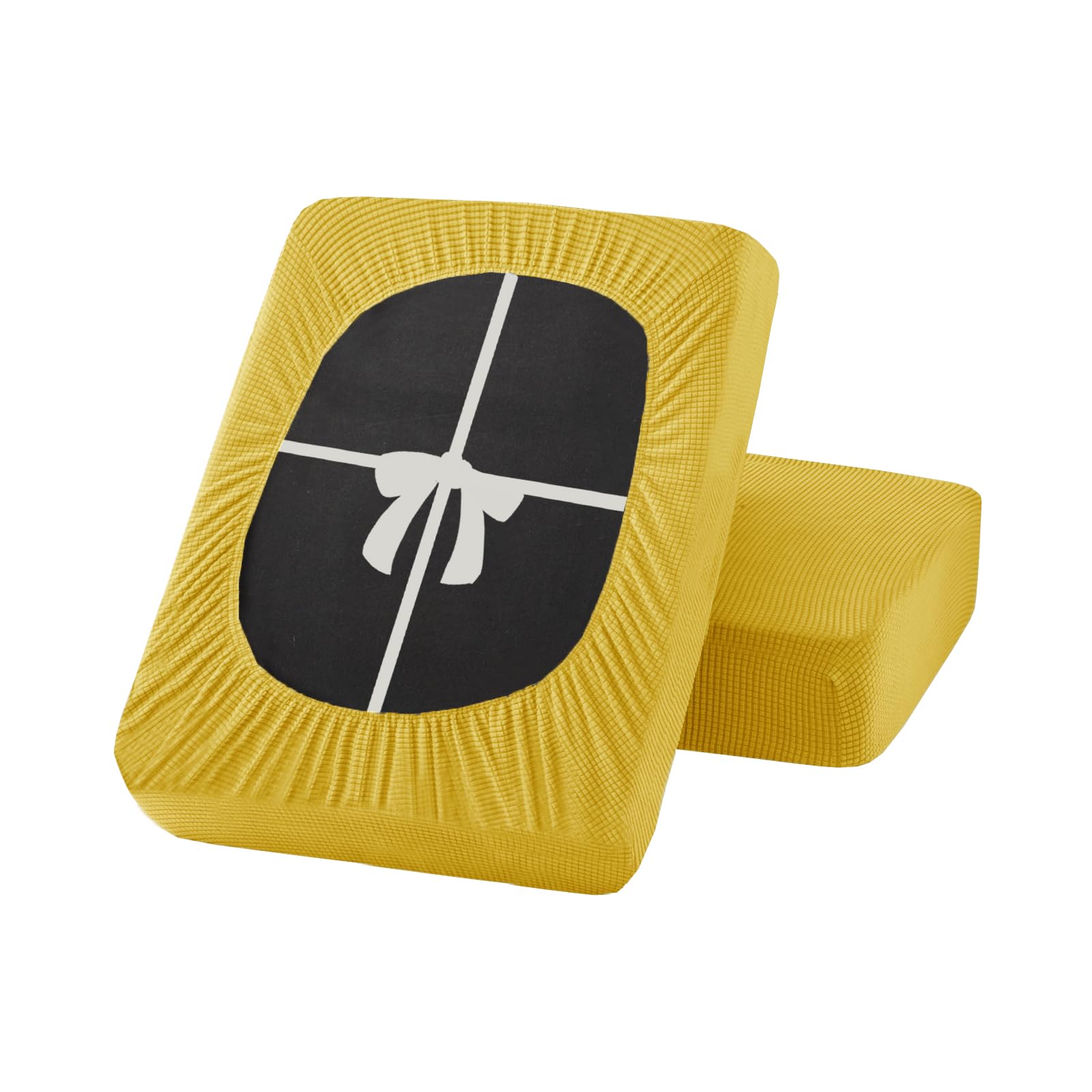 UNBBRRL Stretch Sofa Seat Cushion Cover, Removable Sofa cushion Cover With Ties, Sofa/Couch/Settee Covers Furniture Protector replacement (yellow,W(140-170cm),D(100-120cm))
